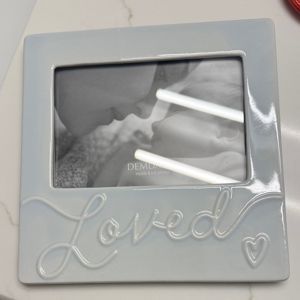 Demdaco Light Blue 'Loved' Photo Frame